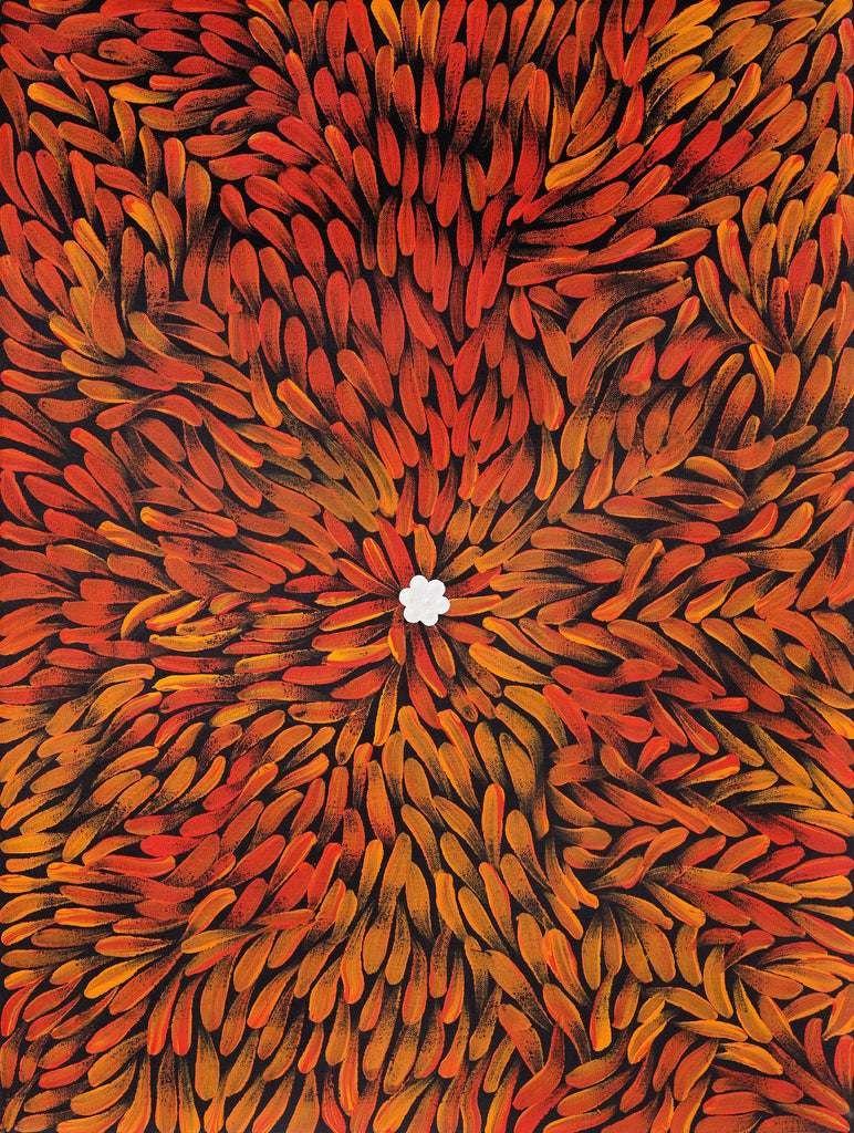 Aboriginal Artwork by Serena Napangardi McCormack, Ngapa Jukurrpa (Water Dreaming) - Puyurru, 61x46cm