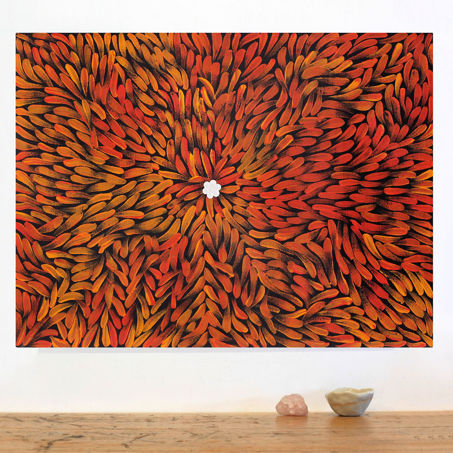 Aboriginal Artwork by Serena Napangardi McCormack, Ngapa Jukurrpa (Water Dreaming) - Puyurru, 61x46cm