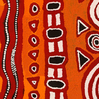 Aboriginal Artwork by Shaimaya Nampijinpa Brown, Luurnpa Jukurrpa (Kingfisher Dreaming) - Lake MacKay, 107x46cm