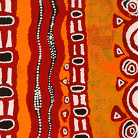 Aboriginal Artwork by Shaimaya Nampijinpa Brown, Luurnpa Jukurrpa (Kingfisher Dreaming) - Lake MacKay, 107x46cm
