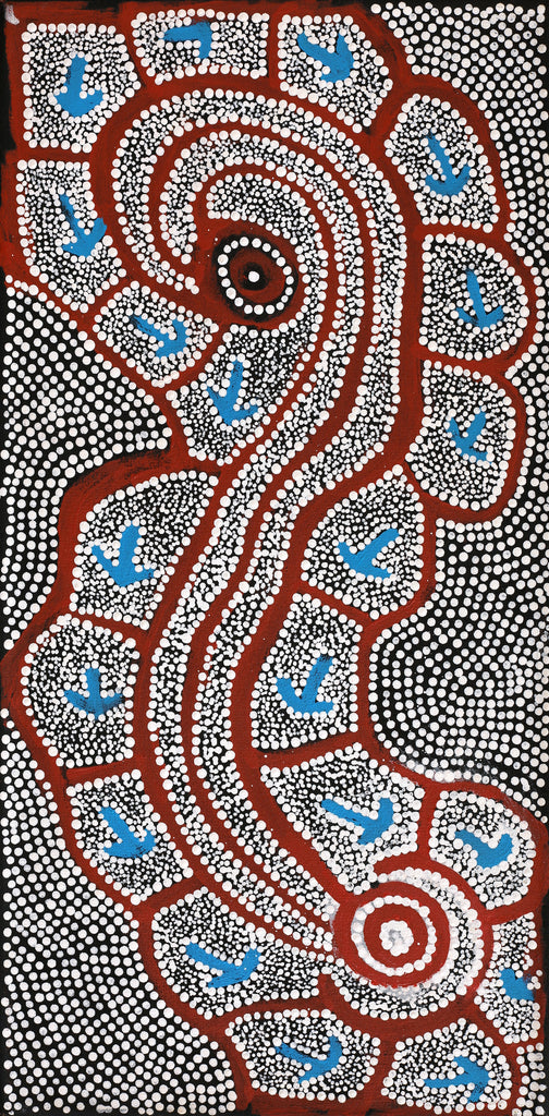 Aboriginal Artwork by Shakira Napaljarri Morris, Yarungkanyi Jukurrpa (Mt Doreen Dreaming), 61x30cm