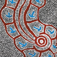 Aboriginal Artwork by Shakira Napaljarri Morris, Yarungkanyi Jukurrpa (Mt Doreen Dreaming), 61x30cm