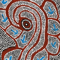 Aboriginal Artwork by Shakira Napaljarri Morris, Yarungkanyi Jukurrpa (Mt Doreen Dreaming), 61x30cm