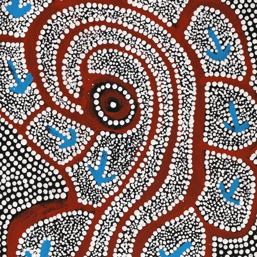 Aboriginal Artwork by Shakira Napaljarri Morris, Yarungkanyi Jukurrpa (Mt Doreen Dreaming), 61x30cm