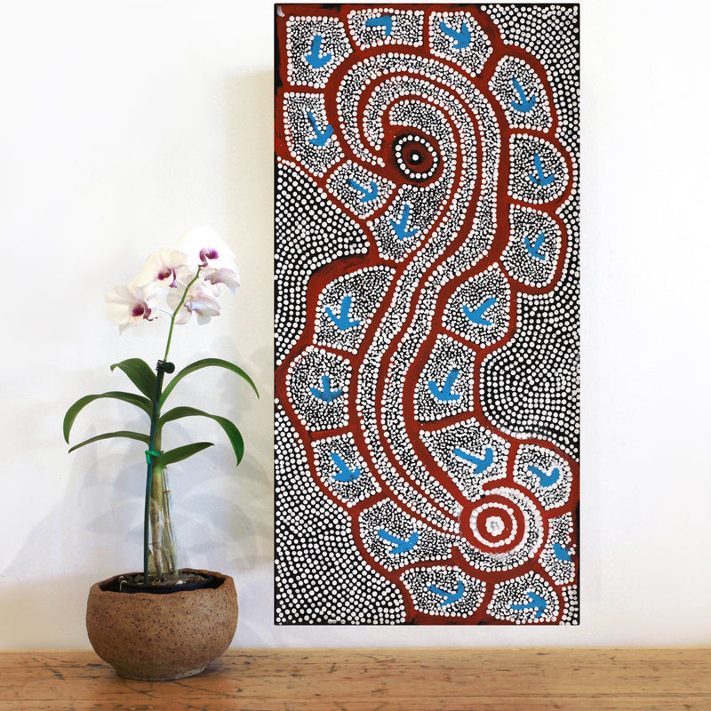 Aboriginal Artwork by Shakira Napaljarri Morris, Yarungkanyi Jukurrpa (Mt Doreen Dreaming), 61x30cm