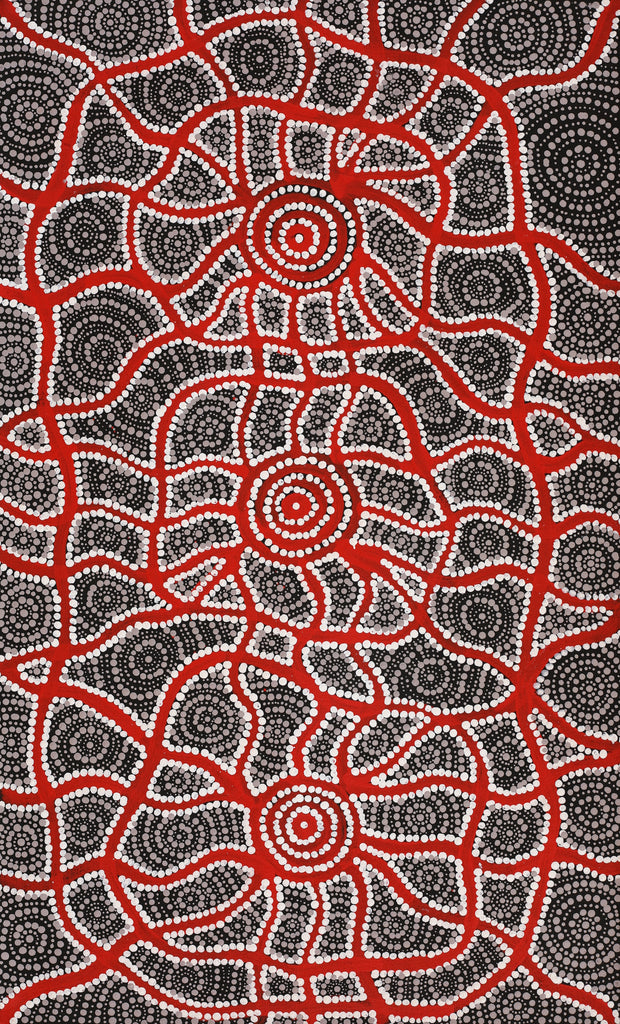 Aboriginal Artwork by Shakira Napaljarri Morris, Yarungkanyi Jukurrpa (Mt Doreen Dreaming), 76x46cm