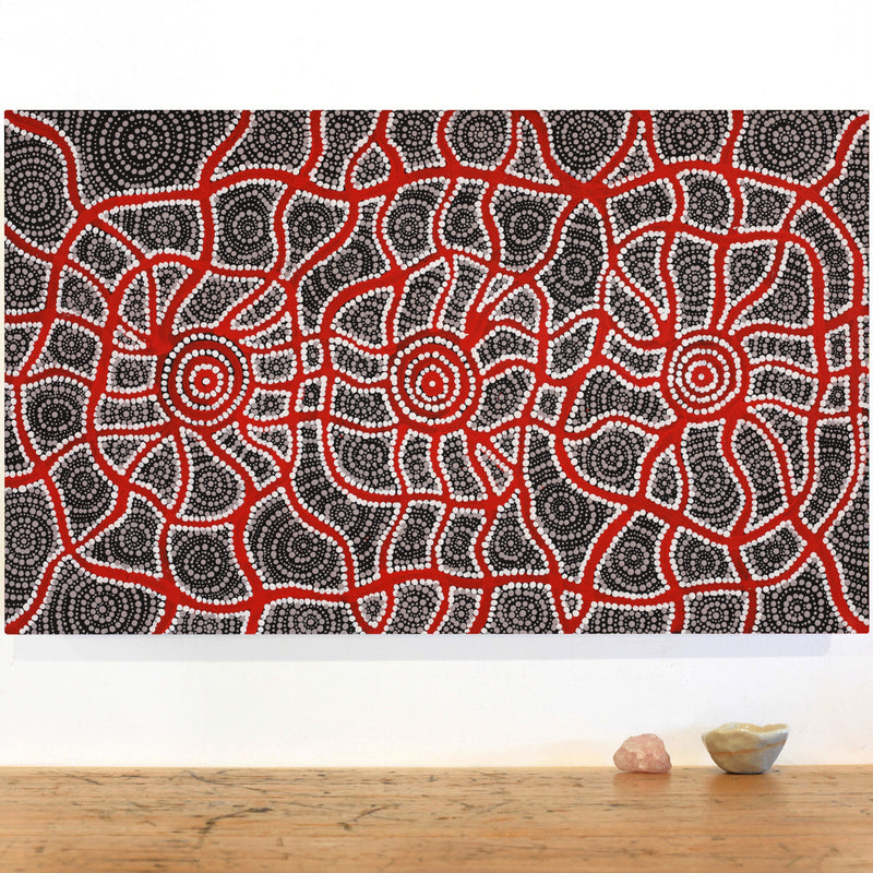 Aboriginal Artwork by Shakira Napaljarri Morris, Yarungkanyi Jukurrpa (Mt Doreen Dreaming), 76x46cm