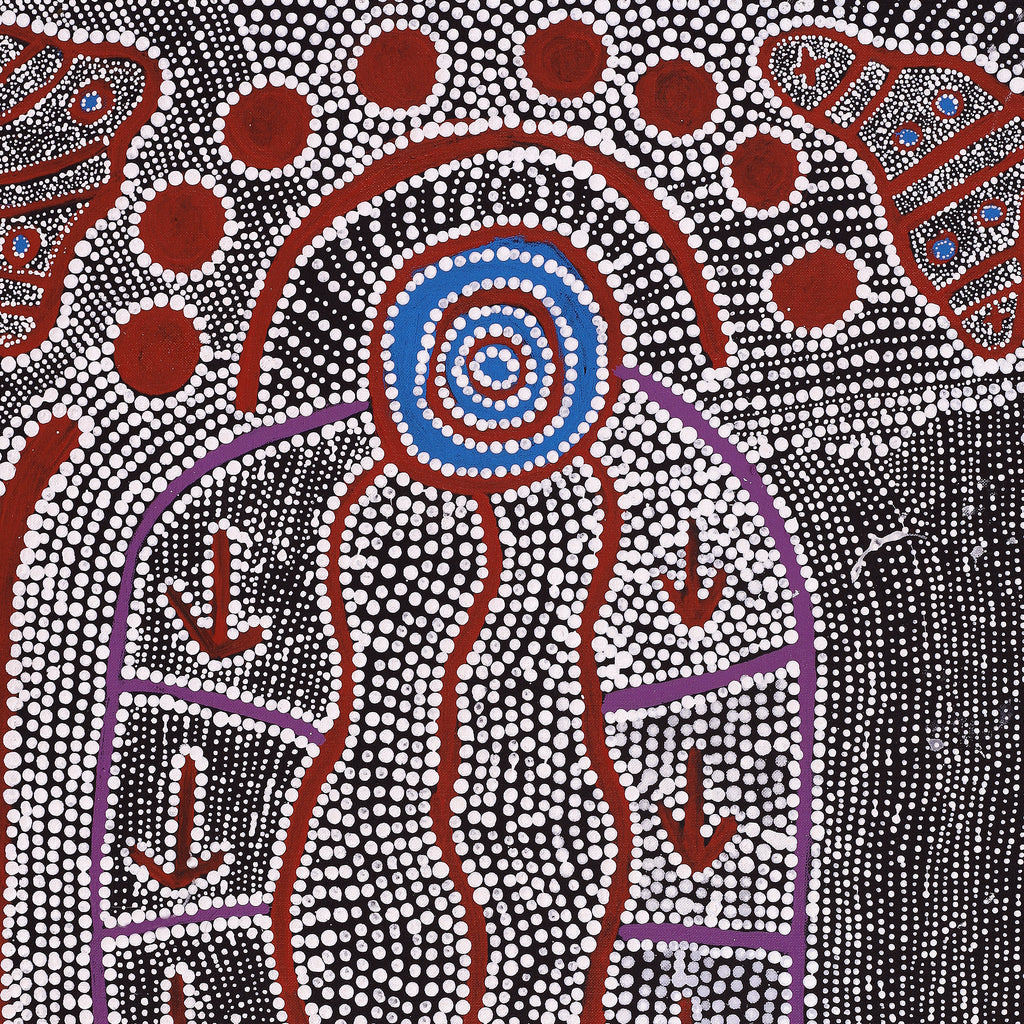Aboriginal Artwork by Shakira Napaljarri Morris, Yarungkanyi Jukurrpa (Mt Doreen Dreaming), 76x46cm