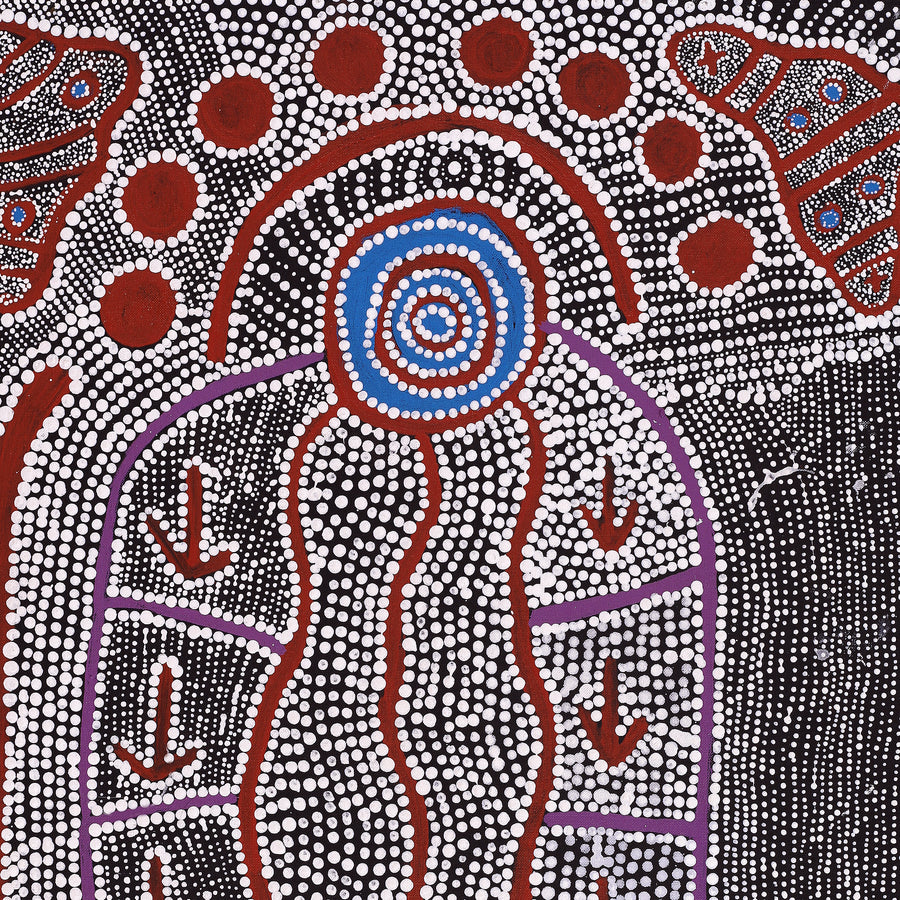 Aboriginal Artwork by Shakira Napaljarri Morris, Yarungkanyi Jukurrpa (Mt Doreen Dreaming), 76x46cm