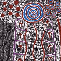 Aboriginal Artwork by Shakira Napaljarri Morris, Yarungkanyi Jukurrpa (Mt Doreen Dreaming), 76x46cm