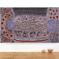 Aboriginal Artwork by Shakira Napaljarri Morris, Yarungkanyi Jukurrpa (Mt Doreen Dreaming), 76x46cm