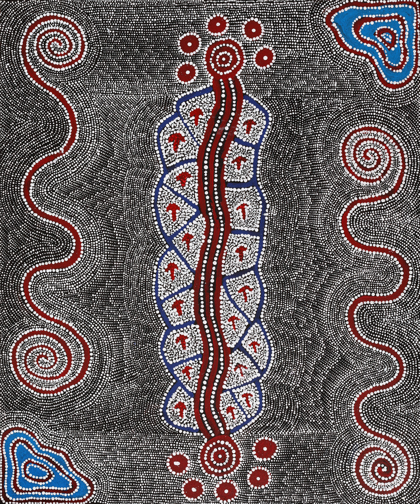 Aboriginal Art by Shakira Napaljarri Morris, Yarungkanyi Jukurrpa (Mt Doreen Dreaming), 91x76cm - ART ARK®