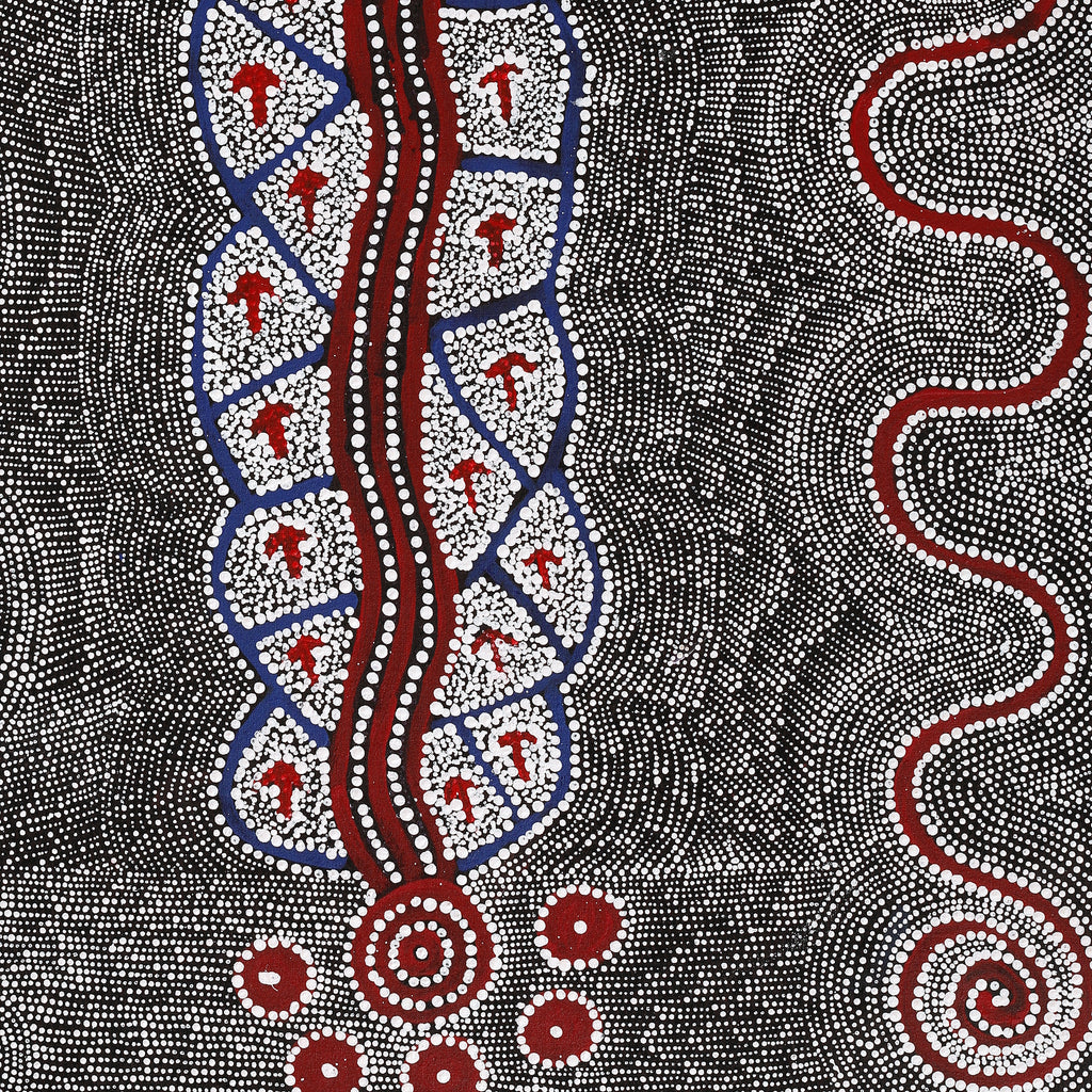 Aboriginal Artwork by Shakira Napaljarri Morris, Yarungkanyi Jukurrpa (Mt Doreen Dreaming), 91x76cm - ART ARK®