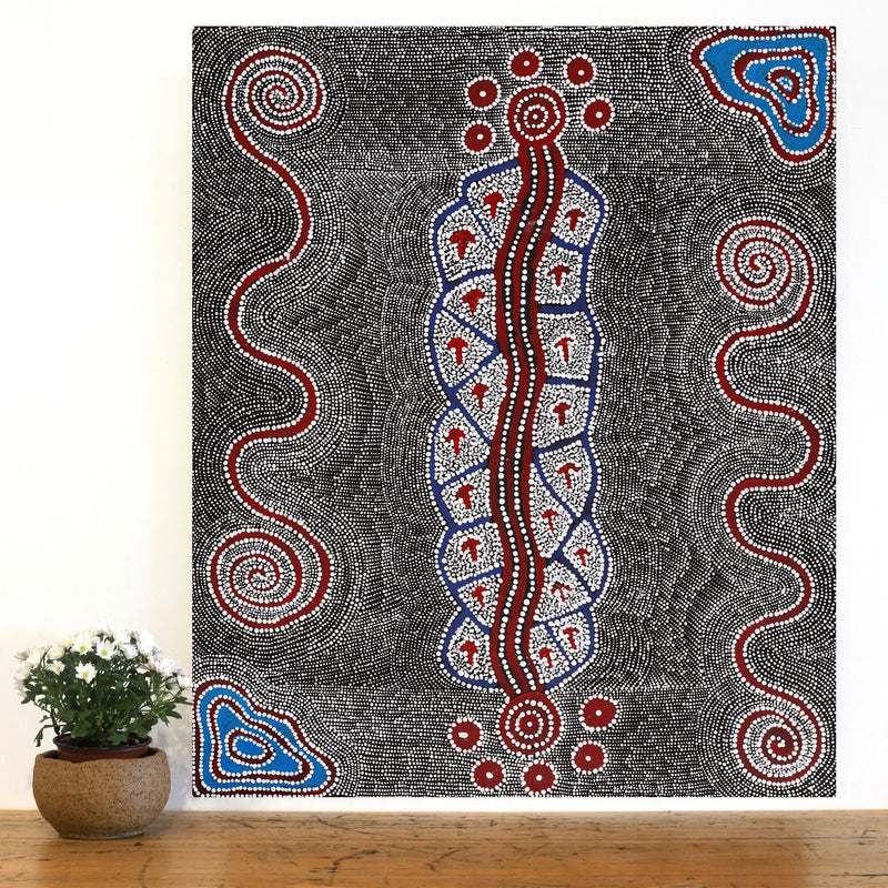 Aboriginal Art by Shakira Napaljarri Morris, Yarungkanyi Jukurrpa (Mt Doreen Dreaming), 91x76cm - ART ARK®