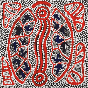 Aboriginal Artwork by Shakira Napaljarri Morris, Yankirri Jukurrpa (Emu Dreaming) - Ngarlikirlangu, 30x30cm - ART ARK®