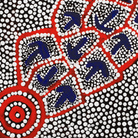 Aboriginal Artwork by Shakira Napaljarri Morris, Yankirri Jukurrpa (Emu Dreaming) - Ngarlikirlangu, 30x30cm