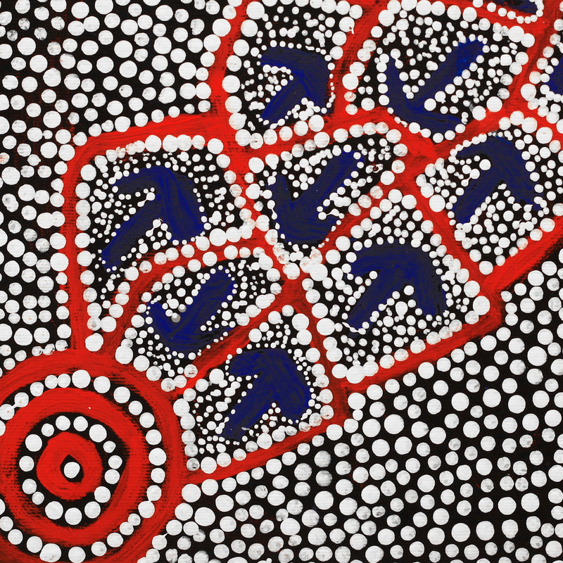 Aboriginal Artwork by Shakira Napaljarri Morris, Yankirri Jukurrpa (Emu Dreaming) - Ngarlikirlangu, 30x30cm