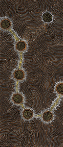 Aboriginal Artwork by Shanna Napanangka Williams, Star or Seven Sisters Dreaming, 107x46cm - ART ARK®