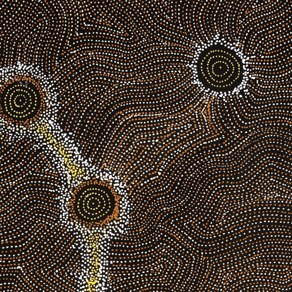 Aboriginal Artwork by Shanna Napanangka Williams, Star or Seven Sisters Dreaming, 107x46cm