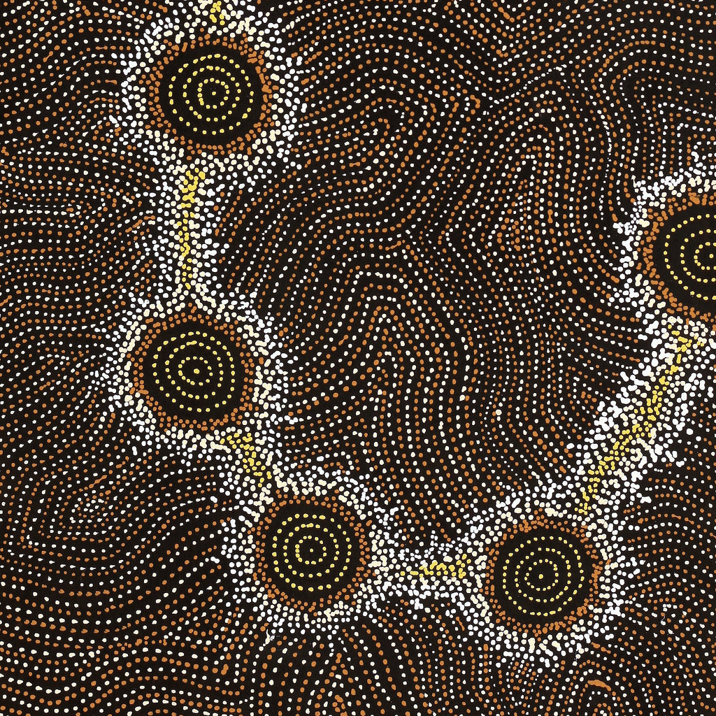 Aboriginal Art by Shanna Napanangka Williams, Star or Seven Sisters Dreaming, 107x46cm - ART ARK®