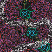 Aboriginal Artwork by Shanna Napanangka Williams, Seven Sisters Dreaming, 107x46cm