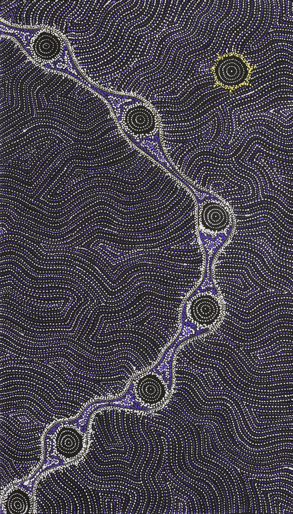 Aboriginal Artwork by Shanna Napanangka Williams, Star or Seven Sisters Dreaming, 107x61cm