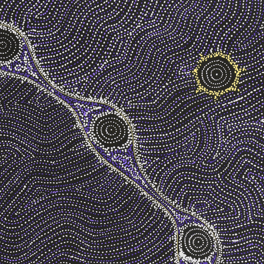 Aboriginal Artwork by Shanna Napanangka Williams, Star or Seven Sisters Dreaming, 107x61cm