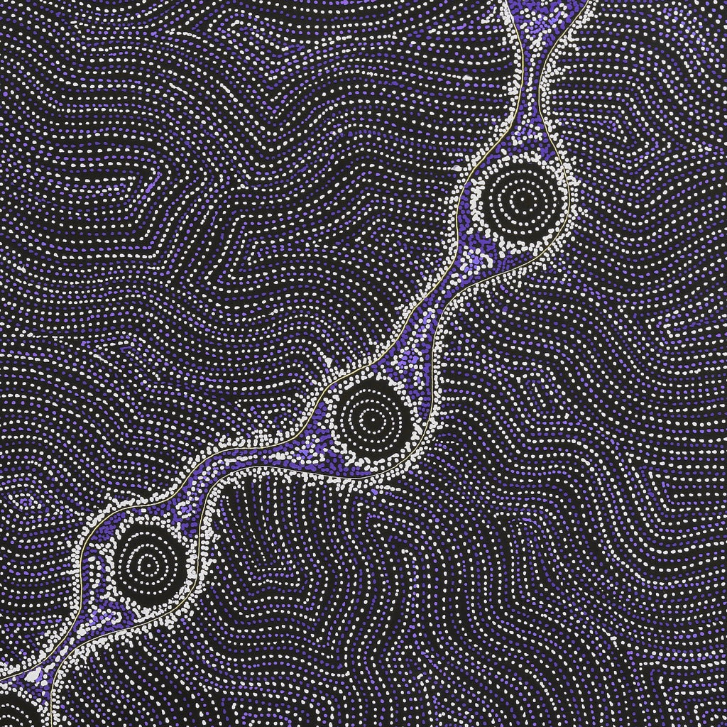 Aboriginal Artwork by Shanna Napanangka Williams, Star or Seven Sisters Dreaming, 107x61cm