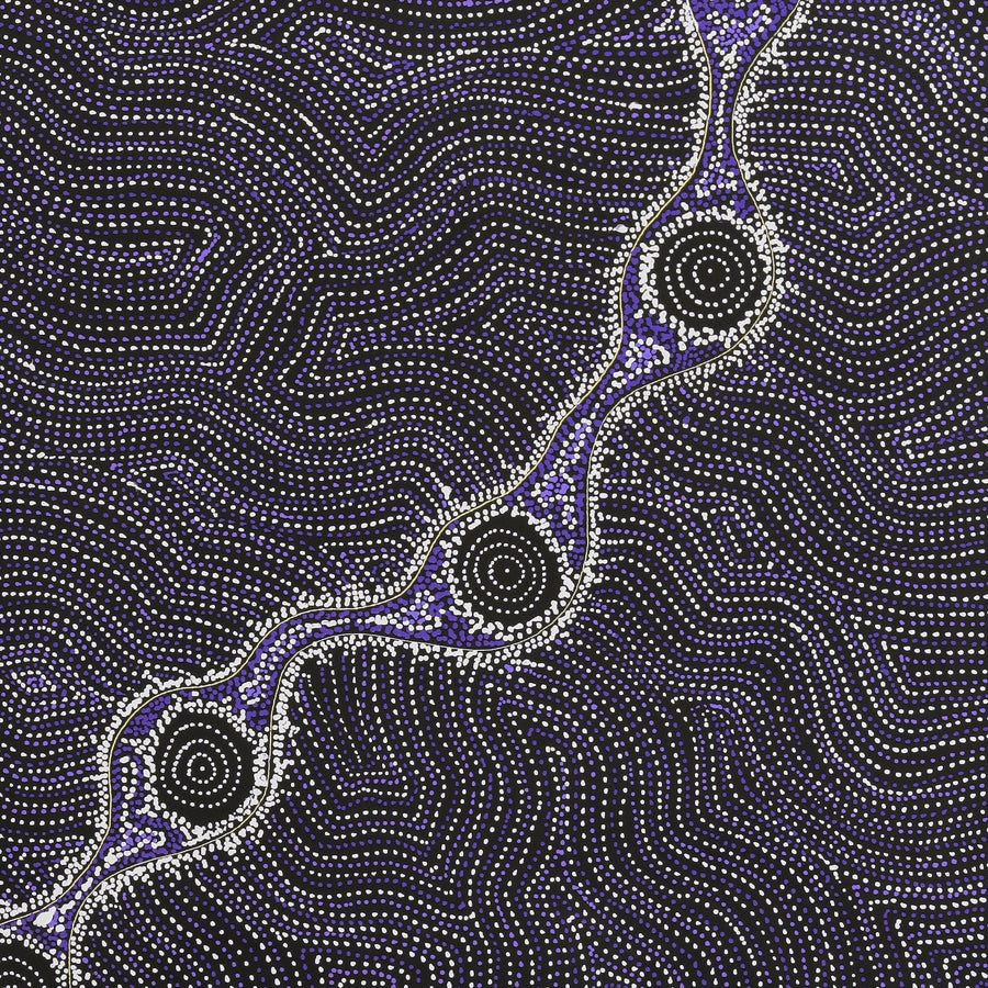Aboriginal Artwork by Shanna Napanangka Williams, Star or Seven Sisters Dreaming, 107x61cm