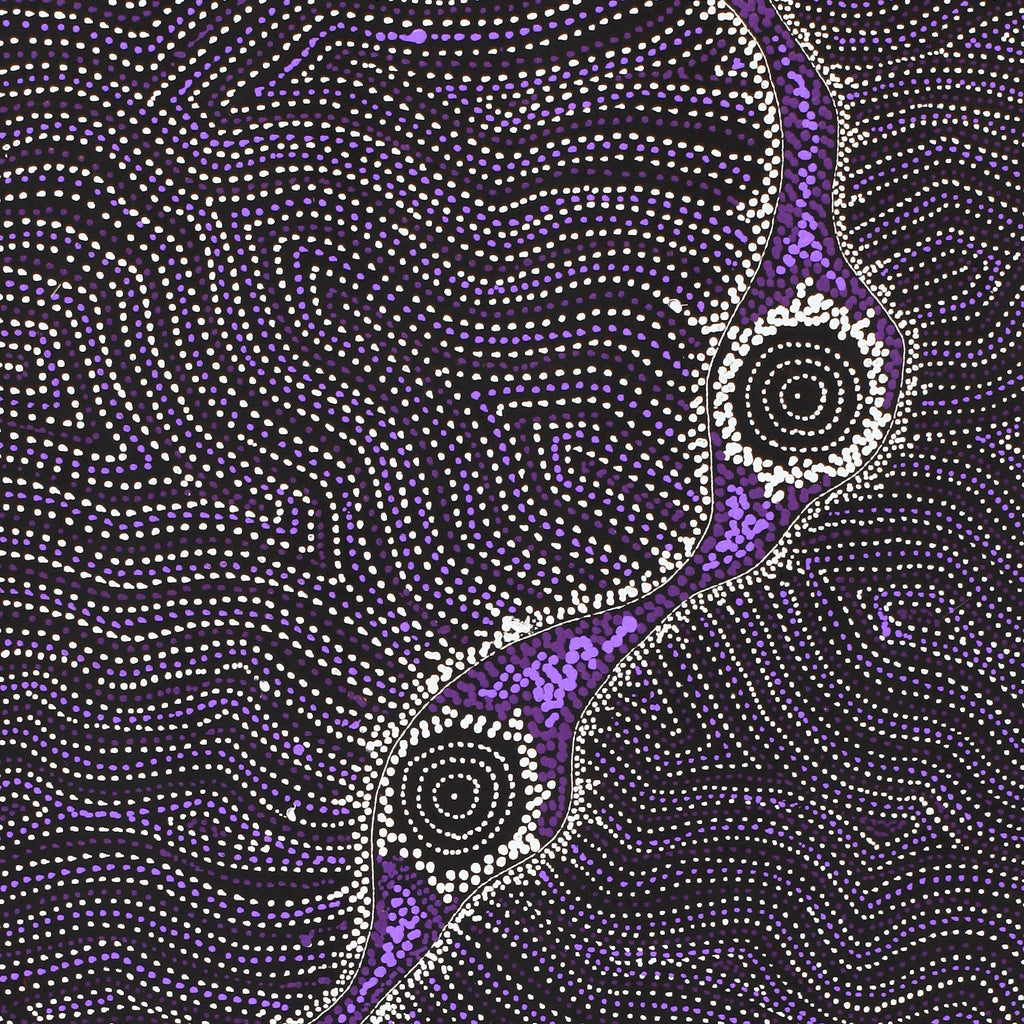 Aboriginal Artwork by Shanna Napanangka Williams, Star or Seven Sisters Dreaming, 122x46cm