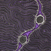 Aboriginal Artwork by Shanna Napanangka Williams, Star or Seven Sisters Dreaming, 122x46cm