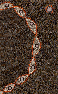 Aboriginal Artwork by Shanna Napanangka Williams, Star or Seven Sisters Dreaming, 122x76cm