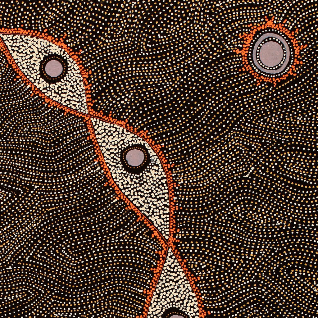 Aboriginal Artwork by Shanna Napanangka Williams, Star or Seven Sisters Dreaming, 122x76cm