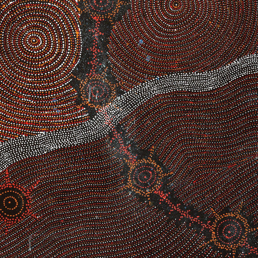 Aboriginal Artwork by Shanna Napanangka Williams, Seven Sisters Dreaming, 152x91cm