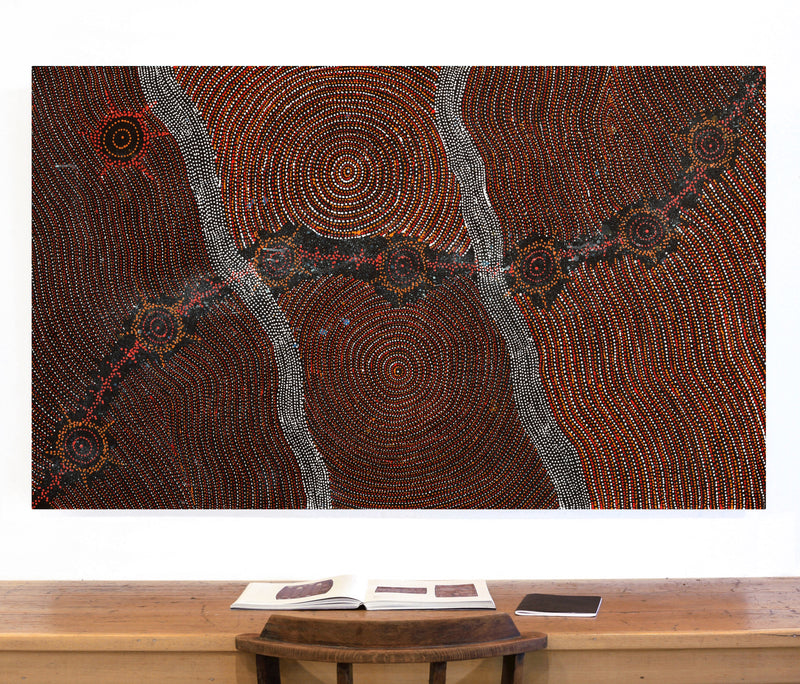 Aboriginal Artwork by Shanna Napanangka Williams, Seven Sisters Dreaming, 152x91cm
