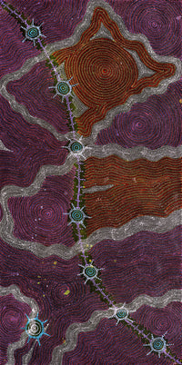 Aboriginal Artwork by Shanna Napanangka Williams, Seven Sisters Dreaming, 183x91cm