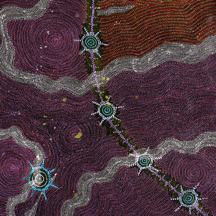 Aboriginal Artwork by Shanna Napanangka Williams, Seven Sisters Dreaming, 183x91cm