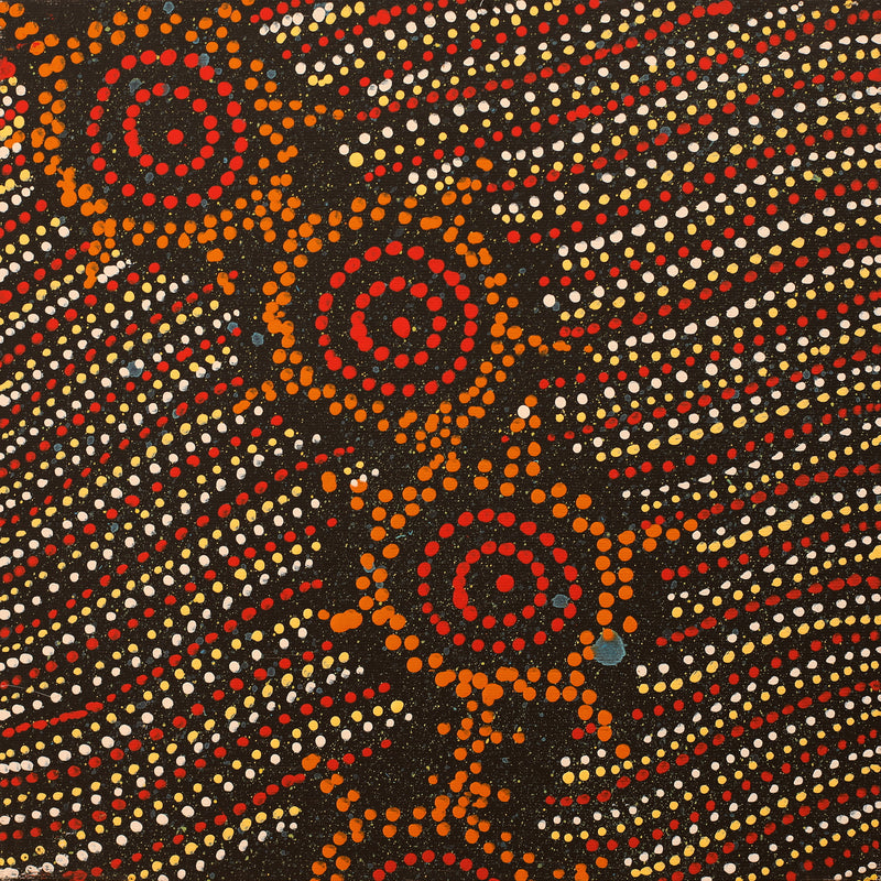 Aboriginal Artwork by Shanna Napanangka Williams, Napaljarri-warnu Jukurrpa (Seven Sisters Dreaming), 30x30cm