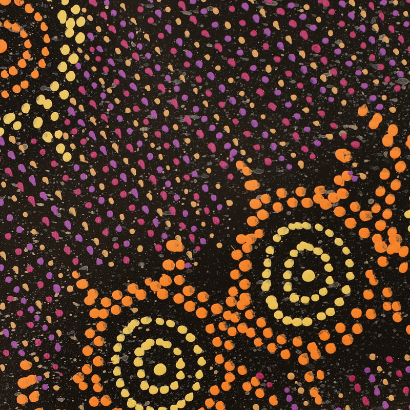 Aboriginal Artwork by Shanna Napanangka Williams, Napaljarri-warnu Jukurrpa (Seven Sisters Dreaming), 30x30cm