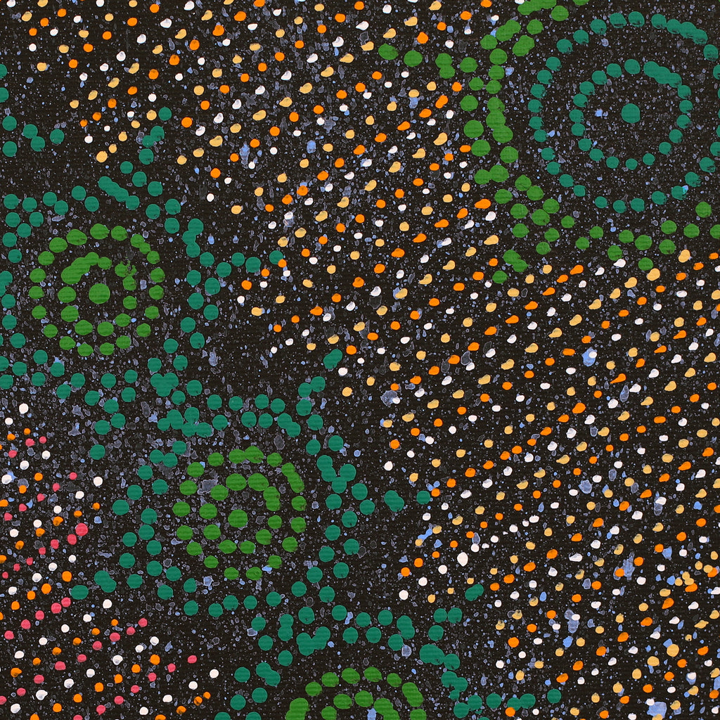 Aboriginal Artwork by Shanna Napanangka Williams, Napaljarri-warnu Jukurrpa (Seven Sisters Dreaming), 30x30cm