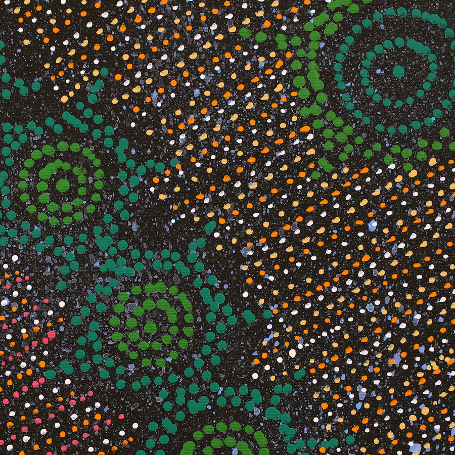 Aboriginal Artwork by Shanna Napanangka Williams, Napaljarri-warnu Jukurrpa (Seven Sisters Dreaming), 30x30cm