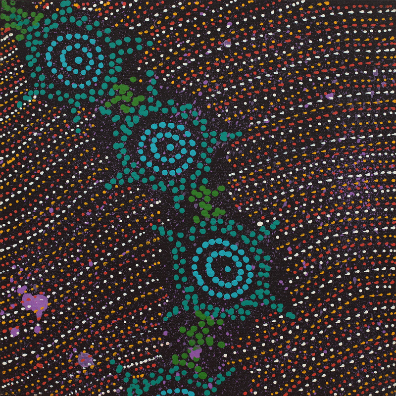 Aboriginal Artwork by Shanna Napanangka Williams, Napaljarri-warnu Jukurrpa (Seven Sisters Dreaming), 30x30cm