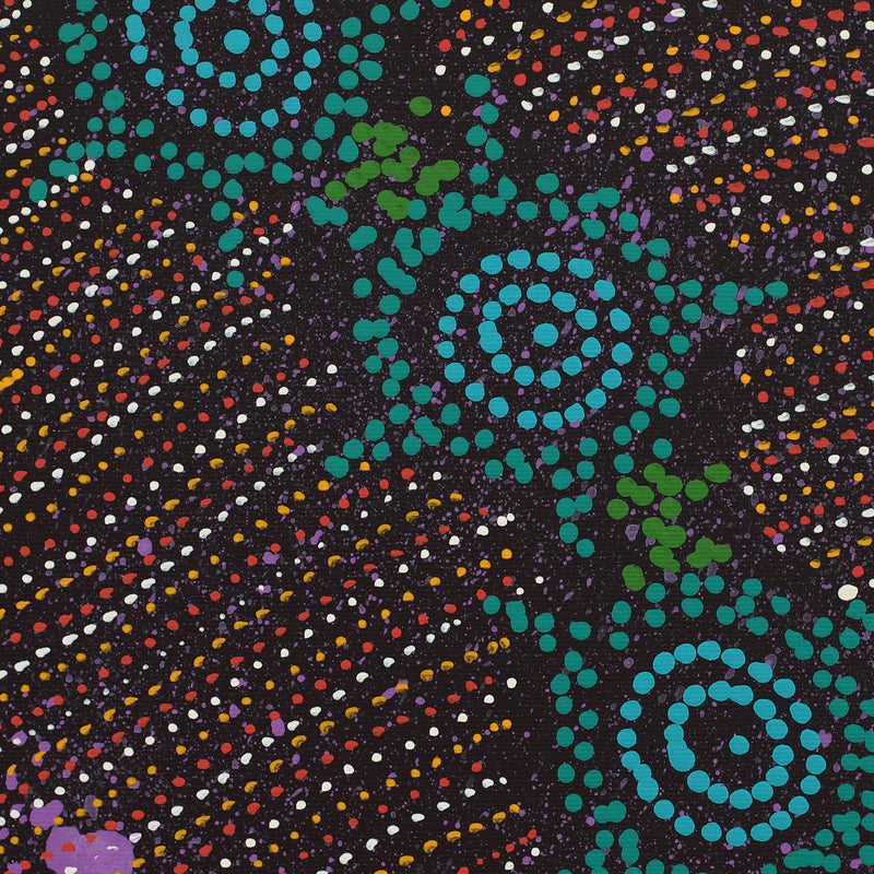 Aboriginal Artwork by Shanna Napanangka Williams, Napaljarri-warnu Jukurrpa (Seven Sisters Dreaming), 30x30cm