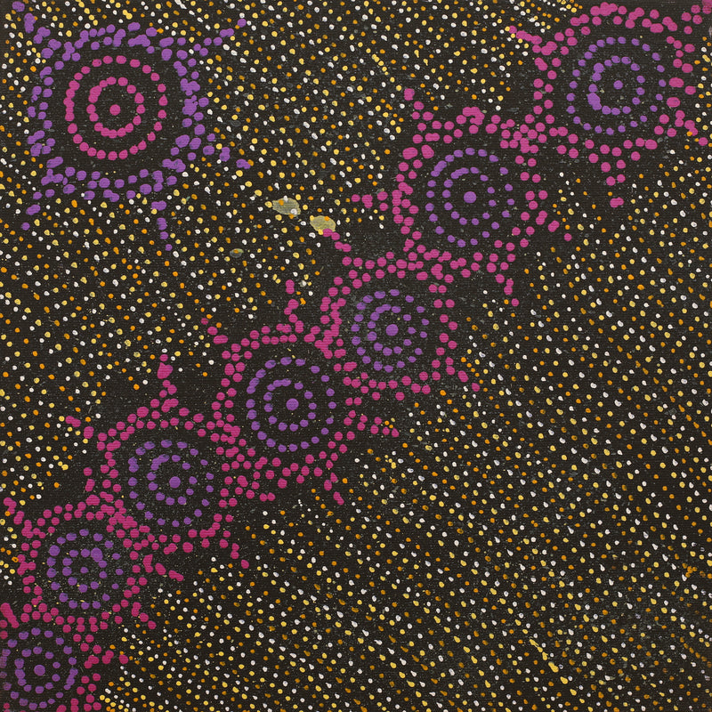 Aboriginal Artwork by Shanna Napanangka Williams, Napaljarri-Warnu Jukurrpa ( Seven Sisters Dreaming), 30x30cm
