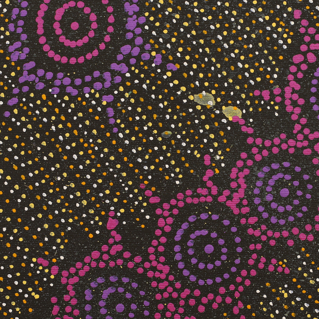 Aboriginal Artwork by Shanna Napanangka Williams, Napaljarri-Warnu Jukurrpa ( Seven Sisters Dreaming), 30x30cm