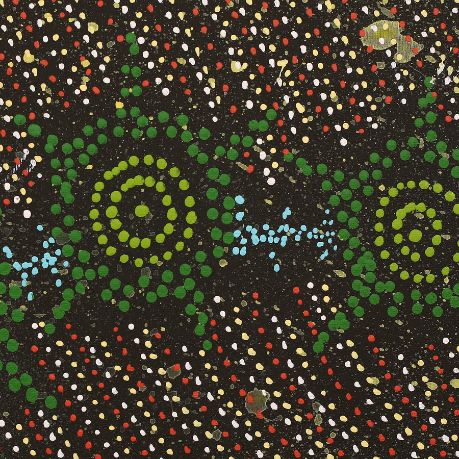 Aboriginal Artwork by Shanna Napanangka Williams, Napaljarri-Warnu Jukurrpa ( Seven Sisters Dreaming), 30x30cm