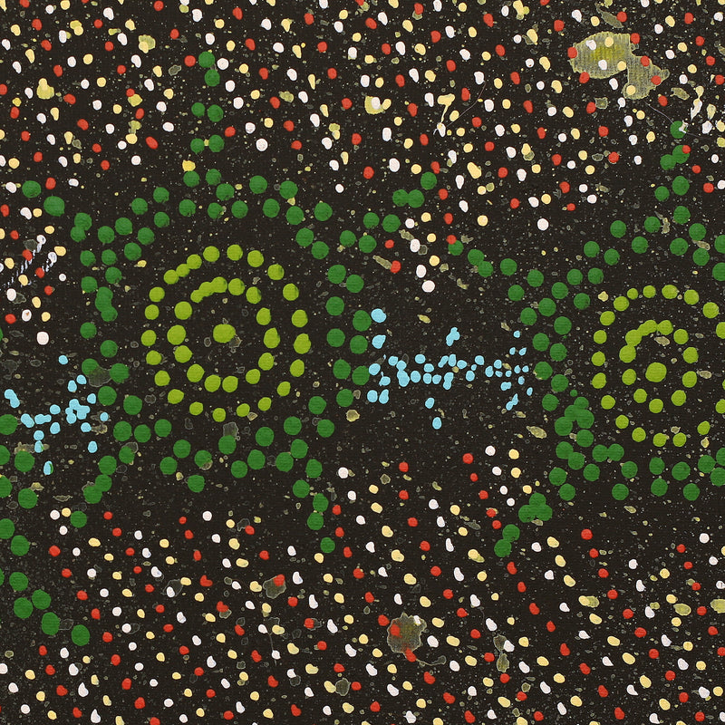 Aboriginal Artwork by Shanna Napanangka Williams, Napaljarri-Warnu Jukurrpa ( Seven Sisters Dreaming), 30x30cm