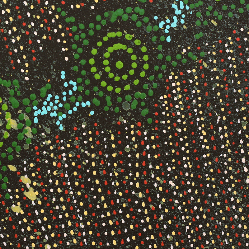 Aboriginal Artwork by Shanna Napanangka Williams, Napaljarri-Warnu Jukurrpa ( Seven Sisters Dreaming), 30x30cm