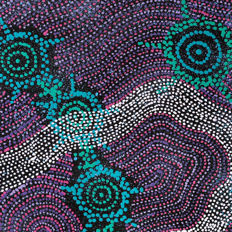 Aboriginal Artwork by Shanna Napanangka Williams, Napaljarri-warnu Jukurrpa (Seven Sisters Dreaming), 50x40cm