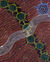 Aboriginal Artwork by Shanna Napanangka Williams, Napaljarri-warnu Jukurrpa (Seven Sisters Dreaming), 50x40cm
